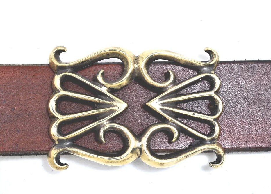 Handmade Buckleworks Medium Navajo 1 3/8 Inch Belt Buckle | Brass or Sterling Silver (*refer to product description for further instruction)