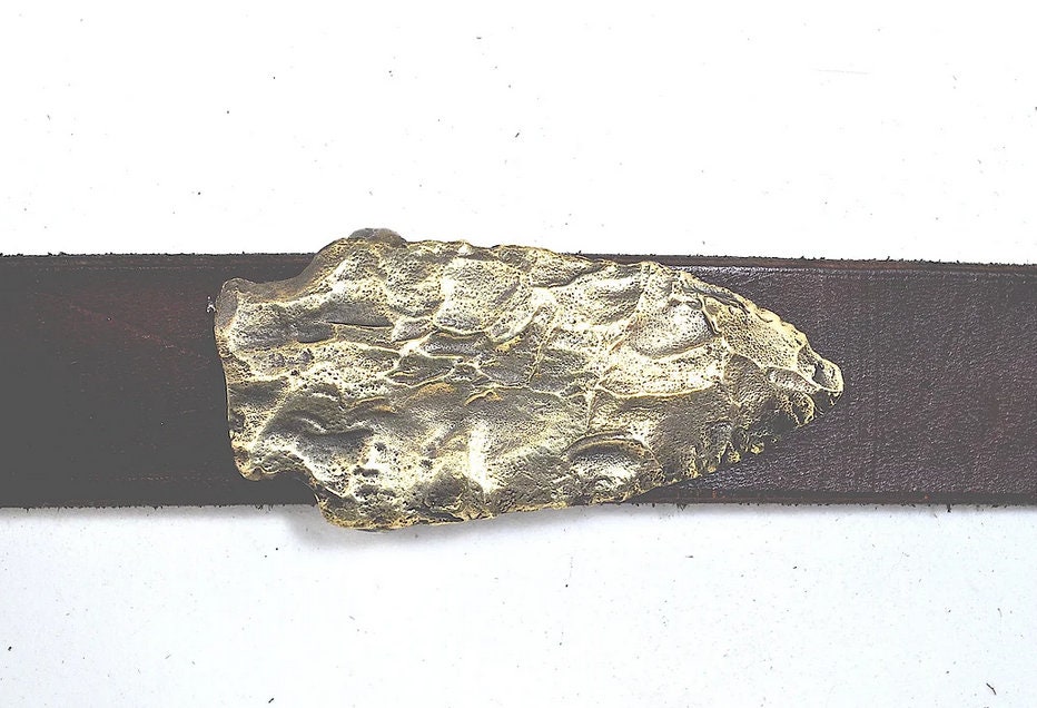 Handmade Buckleworks Arrowhead 7/8 Inch Belt Buckle | Brass or Sterling Silver (*refer to product description for further instruction)