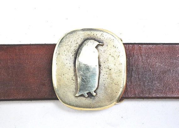 Handmade Buckleworks Penguin 1 1/4 Inch Belt Buckle | Brass  display picture 3