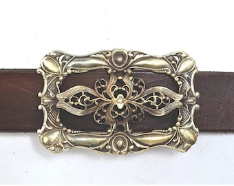 Handmade Buckleworks &quot;Fruit of The Spirit&quot; 1 Inch Belt Buckle | Brass or Sterling Silver (*see product description for further instruction)