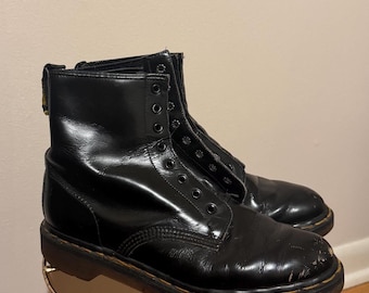 Vintage 90s Doc Martens, Black Metal Tunnel Eye, Made in