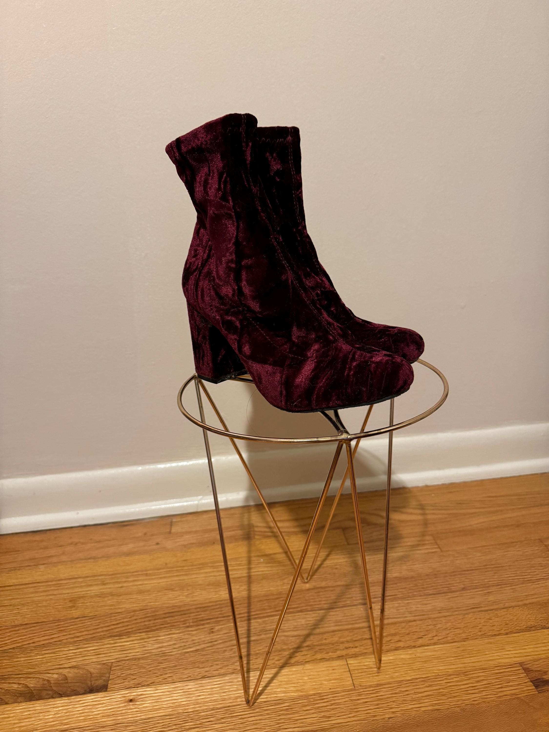 crushed velvet booties