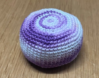 Purple Ombre hacky sack - Handmade crochet footbag