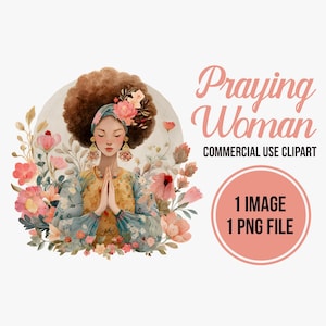 Akwarela Modląca się Kobieta Clipart, Duchowy Chrześcijański Clipart, Sztuka Oparta na Wierze, Modląca Się Kobieta PNG