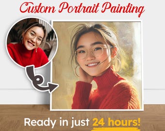 Aangepaste aquarelportret van foto | Gepersonaliseerde digitaal schilderij met snelle levering