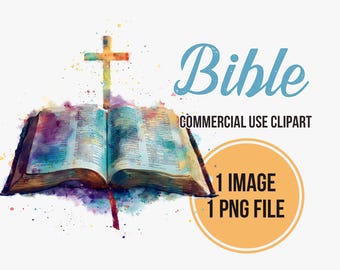 Watercolor Bible Clipart - Christian Faith Journal Sublimation Prayer Graphics