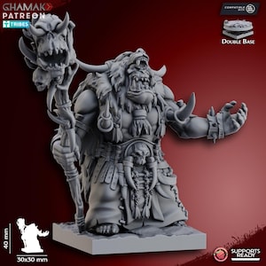 Grey Waste orc shaman on foot - Ghamak - Tabletop Wargaming Miniature Sci-Fi/Fantasy/Daemon - 28mm/30mm Tabletop model kit