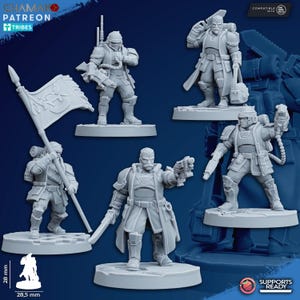 Command Squad (Freedom Guard) - Ghamak - tafelmodel Wargaming miniatuur scifi/fantasy/daemon - 28 mm/30 mm tafelmodel