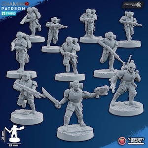 10 x Freedom Guard Assault Team - Ghamak - tafelmodel Wargaming miniatuur scifi/fantasie/daemon - 28 mm/30 mm tafelmodel