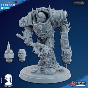 Exterminator Lord (4 poses) - Ghamak - Tabletop Wargaming Miniature Sci-Fi/Fantasy/Daemon - 28mm/30mm Tabletop model kit