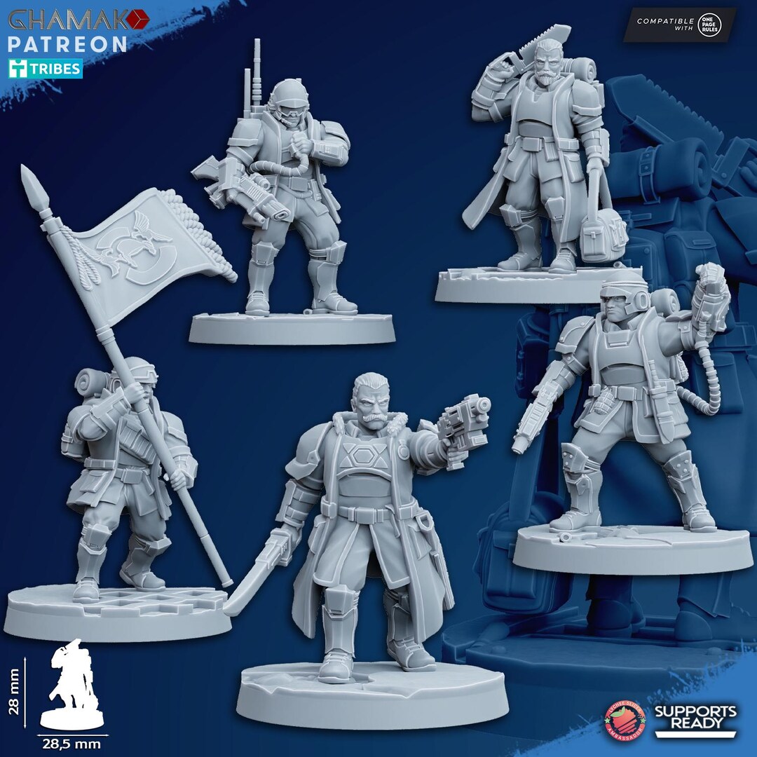 Command Squad (5 Models) - Ghamak - Tabletop Wargaming Miniature Sci-fi ...