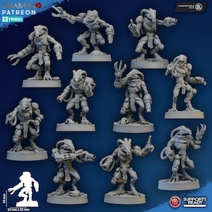 Brutna klor (10 modeller) - Ghamak - Bordmodell för krigsspel, Sci-Fi/Fantasy/Daemon - 28 mm/30 mm bordsmodellbyggsats