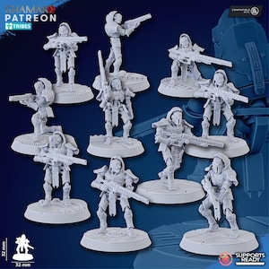 10 x Snipers - Ghamak - Tabletop Wargaming Miniature Sci-Fi/Fantasy/Daemon - 28mm/30mm Tabletop model kit