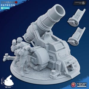 Freedom Guard Heavy Mortar - Ghamak - Tabletop Wargaming Miniature Sci-Fi/Fantasy/Daemon - 28mm/30mm Tabletop model kit