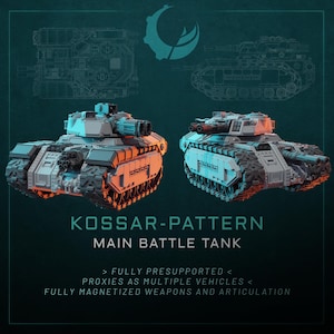 Kossar-Pattern Main Battle Tank - Maelstrom Designworks - Tabletop Wargaming Miniature Sci-Fi/Fantasy/Daemon - 28mm/30mm Tabletop kit