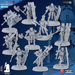 10 x Vault Guards - Ghamak - Tabletop Wargaming Miniature Sci-Fi/Fantasy/Daemon - 28mm/30mm Tabletop model kit