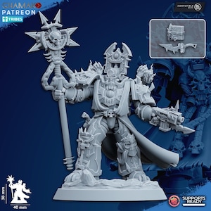 Heretic Sorcerer - Ghamak - Tabletop Wargaming Miniature Sci-Fi/Fantasy/Daemon - 28mm/30mm Tabletop model kit