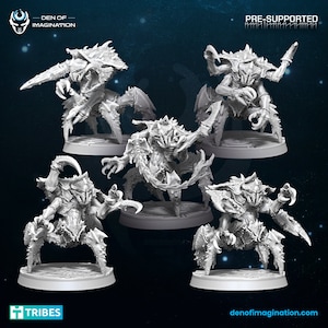 5 x Hive Kelth Nest Wardens - Den of Imagination - Tabletop Wargaming Miniature Sci-Fi/Fantasy/Daemon - 28mm/30mm Tabletop model kit