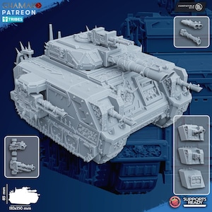 Heretic Armored Tank - Ghamak - Tabletop Wargaming Miniature Sci-Fi/Fantasy/Daemon - 28mm/30mm Tabletop model kit