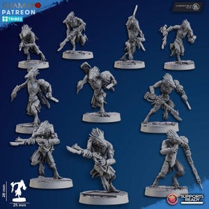 Scavengers (10 models) - Ghamak - Tabletop Wargaming Miniature Sci-Fi/Fantasy/Daemon - 28mm/30mm Tabletop model kit