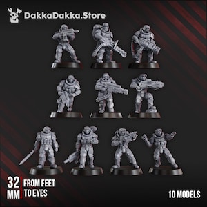 10 x The Phaeton Tactical Squad - DakkaDakka.Store - Tabletop Wargaming Miniature Sci-Fi/Fantasy/Daemon - 28mm/30mm Tabletop model