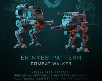 Erinyes-Pattern Combat Walker - Maelstrom Designworks - Tabletop Wargaming Miniature Sci-Fi/Fantasy/Daemon - 28mm/30mm Tabletop kit