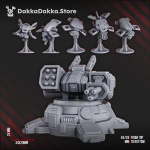 MSC ロボット飛行機＆砲塔（6モデル） - DakkaDakka.Store - 卓上ウォーゲームミニチュアSF/ファンタジー/デーモン - 28 mm/30 mm卓上モデルキット