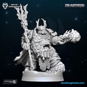 Plague Sorcerer in Annihilator Armor - Den of Imagination - Miniature Sci-Fi/Fantasy/Daemon - 28mm/30mm Tabletop model kit