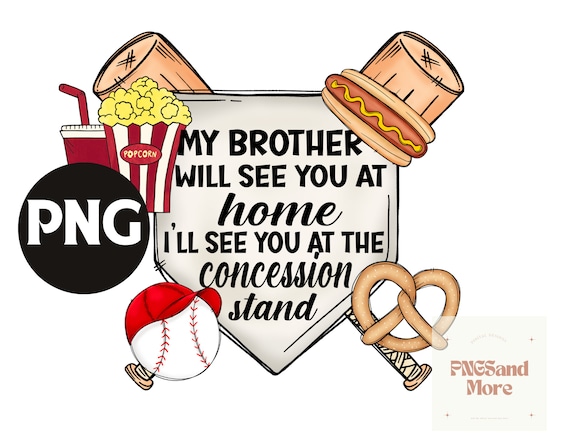 Little Brother Png, Baseball Png, Sublimation Transfer, Digital Image