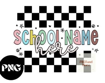 Customizable School Png, School T-Shirt Png, Sublimation Transfer, Digital Image