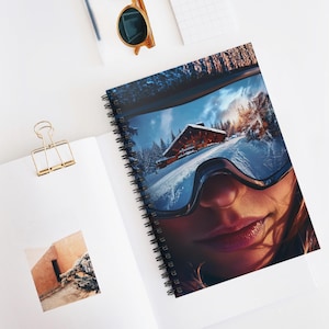 Abenteuerliche Frau Snowboarder Spiralblock - liniert, Personal Journal, Self Care Tagebuch, Schulheft, Gedichte, Einkaufslisten
