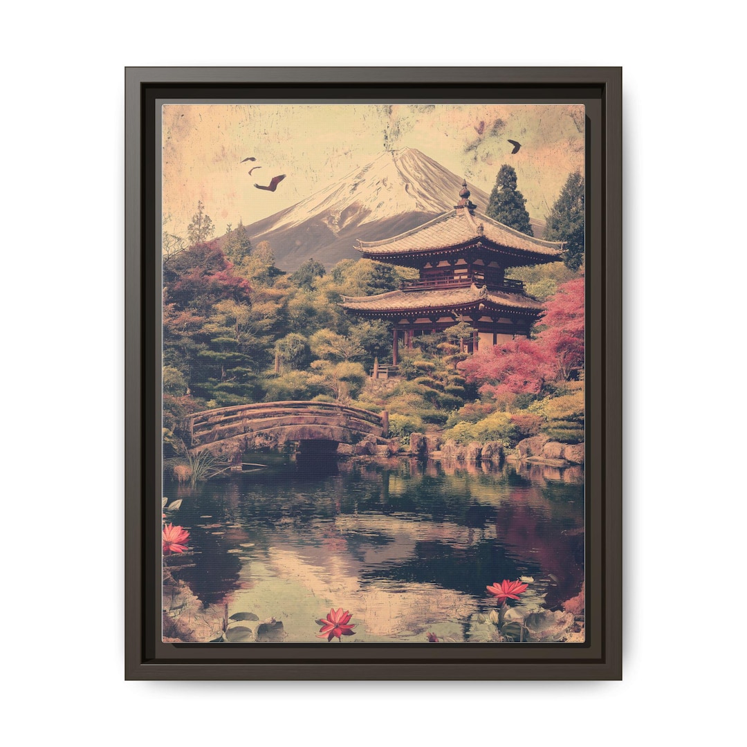 Japanese Garden Wall Art, Matte Canvas Print, Framed Wall Decoration