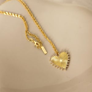 Collier coeur en or : breloque en argent sterling avec zircons cubiques