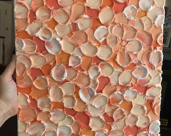 Texture red beige orange art, abstract paint acrylic and plaster, 3D art, colourful paint