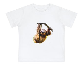 Baby Short Sleeve T-Shirt Sloth Shirt | Unisex Shirts | Sloth T Shirt | Birthday Gift | Stylish Shirt | Aussie Animal| Animal Lover |