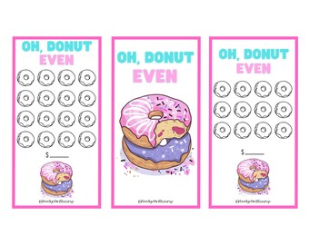 A6 Donut Funny Mini Savings Challenge & Dashboard