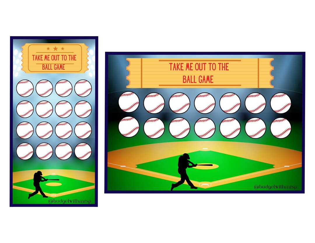 A6 and A5 Baseball Mini Savings Challenge - Etsy