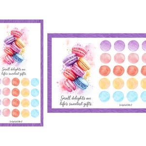 Mini-macarons och digital sparutmaning i A5-format, PDF-nedladdning