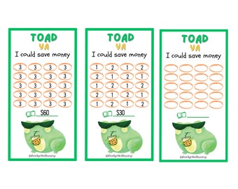 A6 Toad Frog Mini Savings Challenge