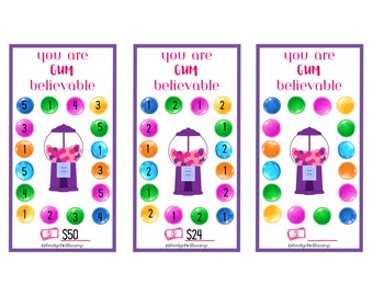 A6 Bubble Gum Mini Savings Challenge