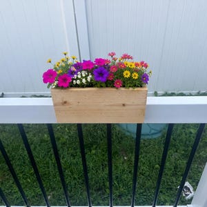 Deck Rail Cedar Planter Box – No Drill Railing Flower Box