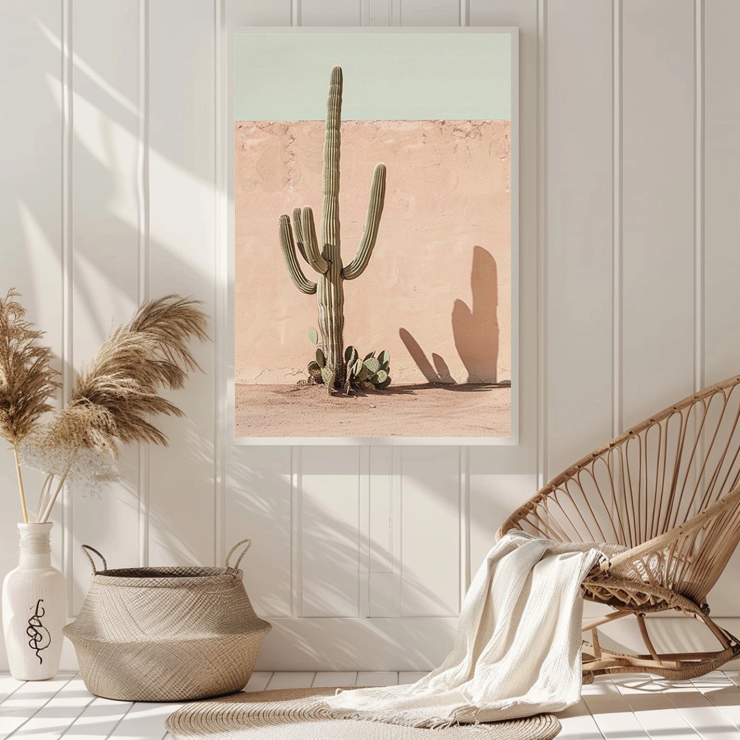 Cactus Boho Desert Botanical Portrait Wall Art Digital Download ...
