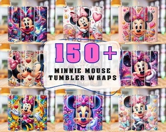 Minnie Tumbler Wrap Bundle, 20oz Skinny Tumbler Wrap, 20 oz Tumbler Png Sublimation Design, Digital Instant Download Designs Template File