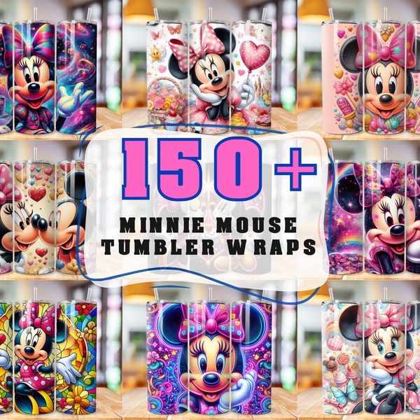 Minnie Tumbler Wrap Bundle, 20oz Skinny Tumbler Wrap, 20 oz Tumbler Png Sublimation Design, Digital Instant Download Designs Template File