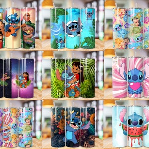 Lot de 300 motifs de papier d'emballage pour verre à point, sublimation de points, papier d'emballage pour verre à point 20 oz PNG, Lilo & Stitch Sublimation, commercial image 3