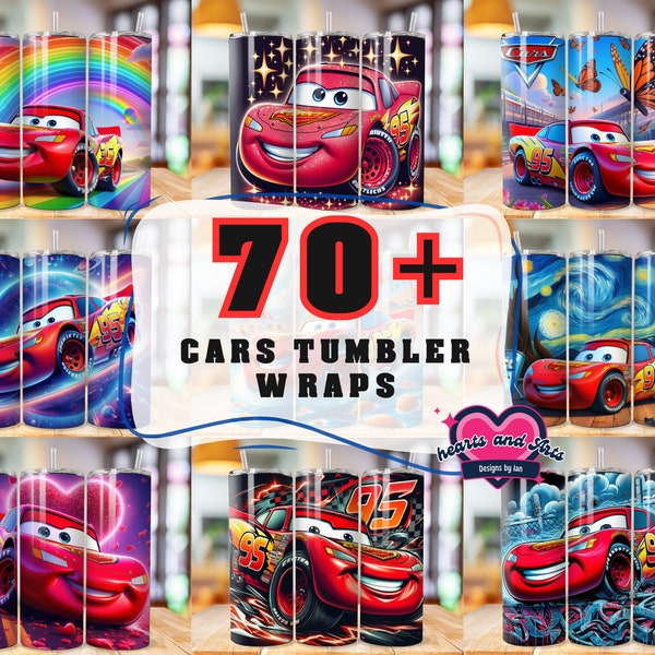 70+ Cars Tumbler Wrap Bundle, Instant Download 20oz Mcqueen Tumbler PNG Wraps Design, Digital McQeen 20 oz Skinny Tumblers Designs Template