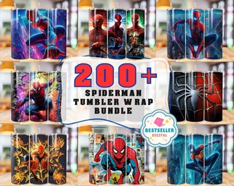 200+ Spiderman Tumbler Wrap Bundle, 20oz Skinny Tumbler Wrap, 20 oz Tumbler Png Sublimation Design, Digital Instant Download Designs