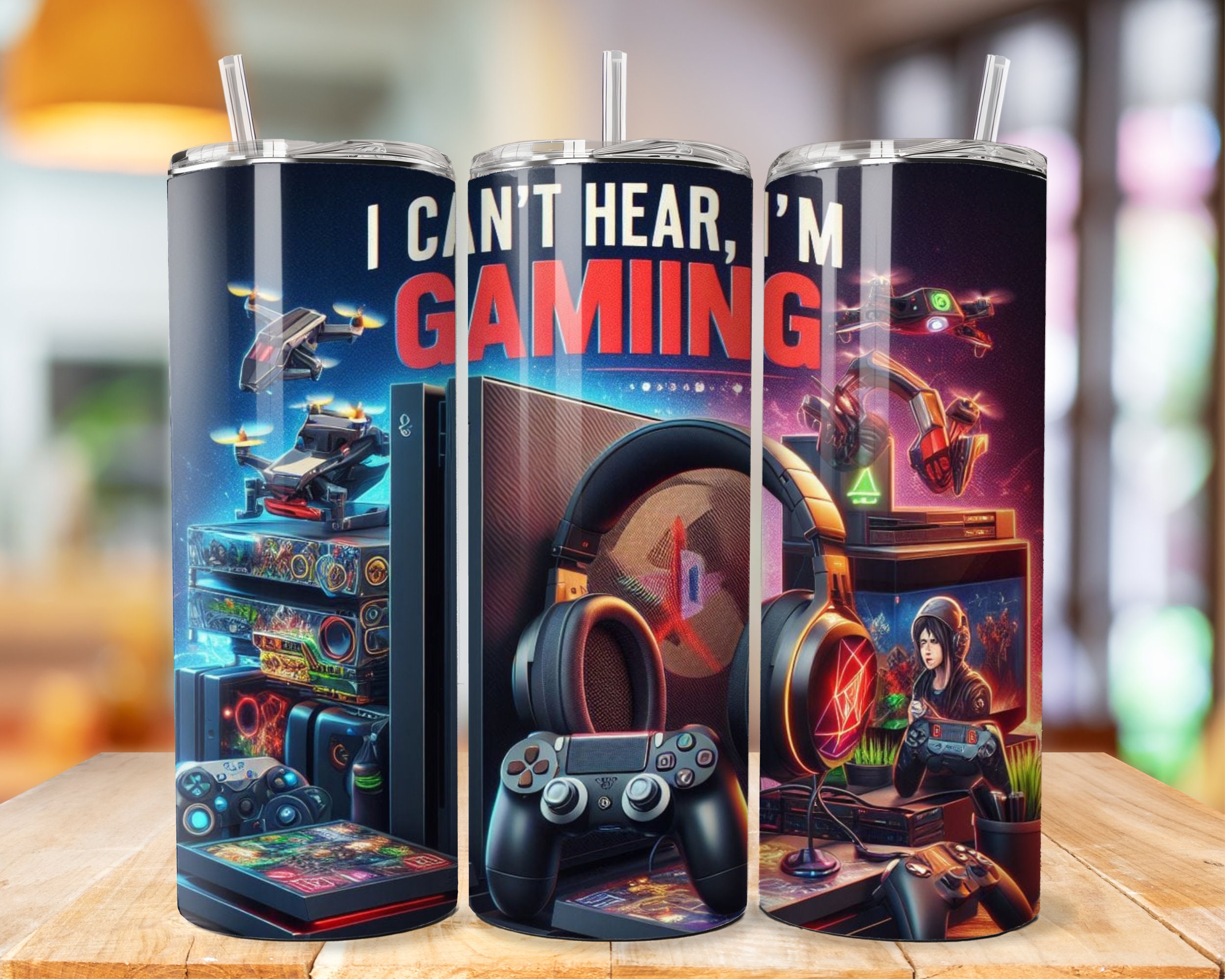 Gamer Tumbler Wrap Bundle, 3D Game Controller Tumbler Wrap, 20oz Skinny ...