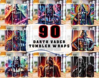 Darth Vader Tumbler Wrap Bundle, Instant Download 20oz Tumbler PNG Wraps Design, Digital 20 oz Skinny Tumblers Designs Template