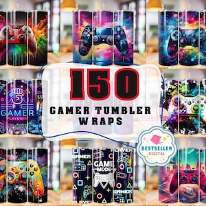 Gamer Tumbler Wrap Bundle, 3D Game Controller Tumbler Wrap, 20oz Skinny Tumbler, Video Game Sublimation, Video Gaming Tumbler Wrap
